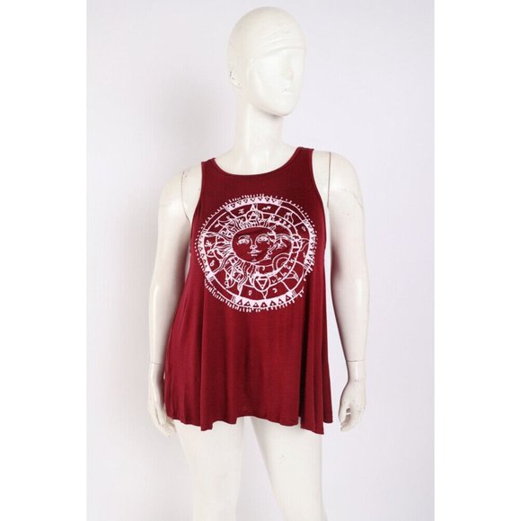AND Tops - Women's Sleeveless Keyhole and Slit Back Top Workout Yoga Plus Size 1X 2X 3X
